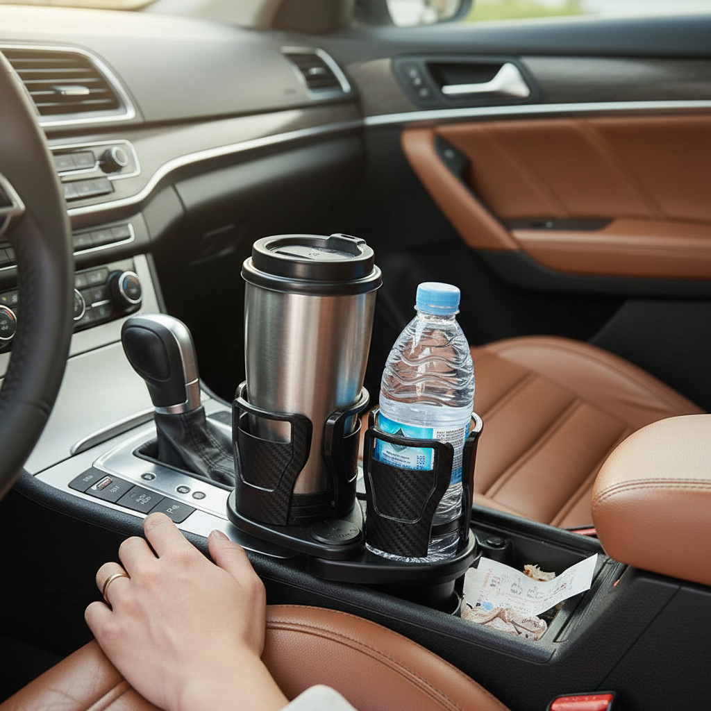 Portavasos de fibra de carbono para coche